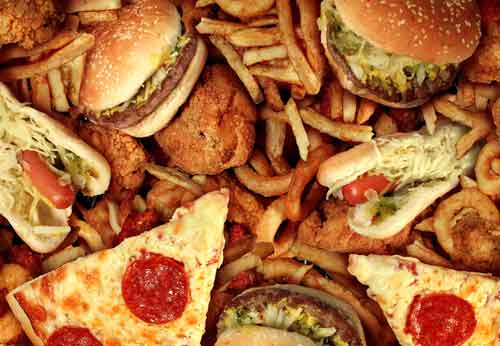 Intake of fat food increases fat in body.