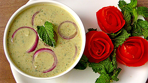 Mint Onion Raita Recipe