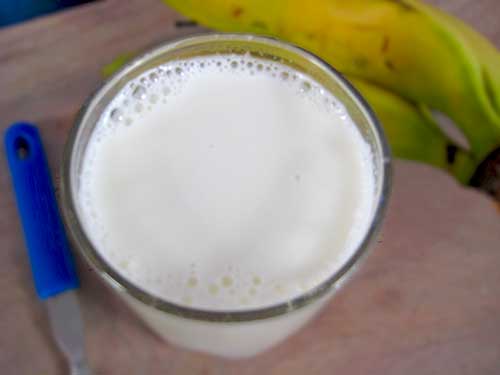Combination of milk and banana