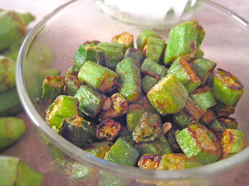 Shallow Pan fried okra