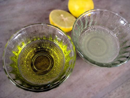 Olive oil and lemon juice