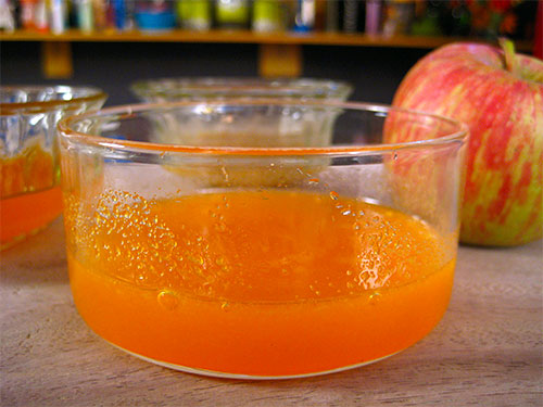 Combination Of Orange Juice And Apple Pulp